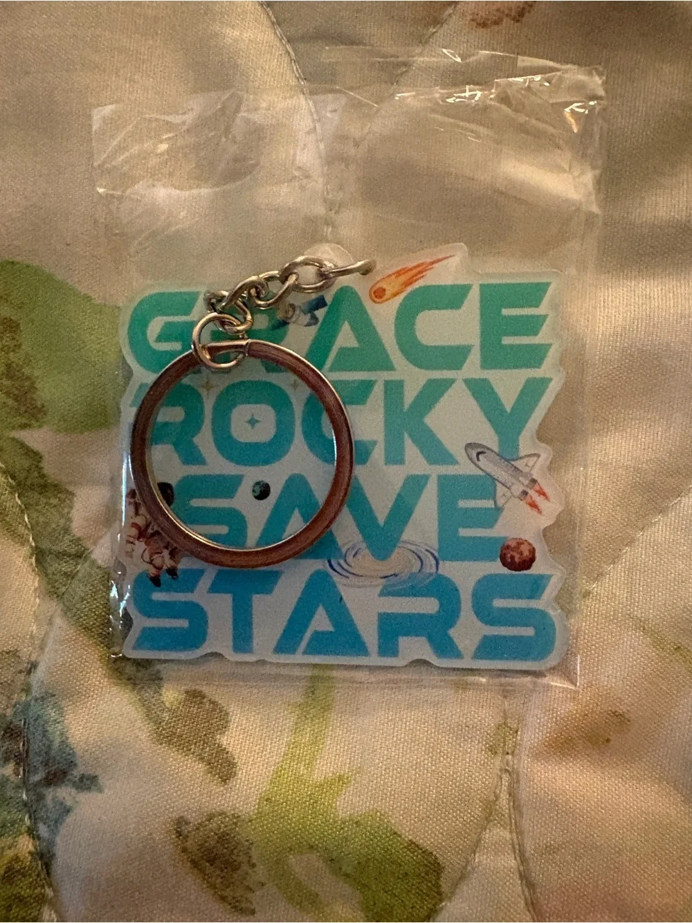 New Project Hail Mary Grace Rocky Save Stars Acrylic Keychain Charm Set Space
